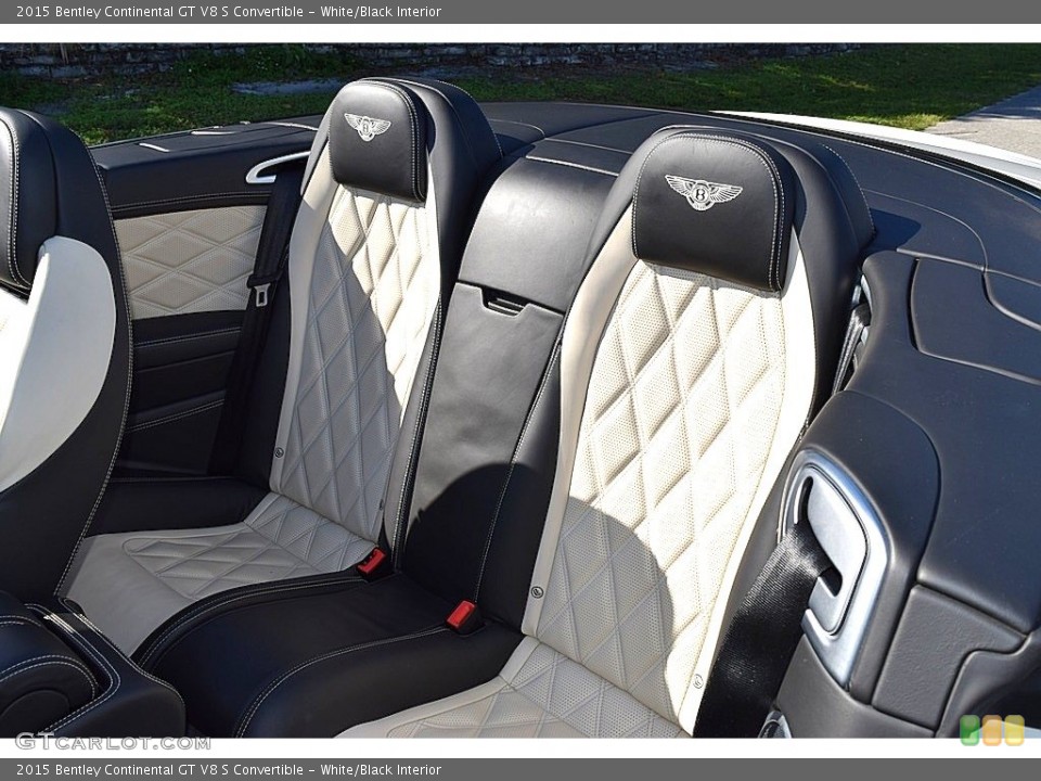 White/Black Interior Rear Seat for the 2015 Bentley Continental GT V8 S Convertible #136827514