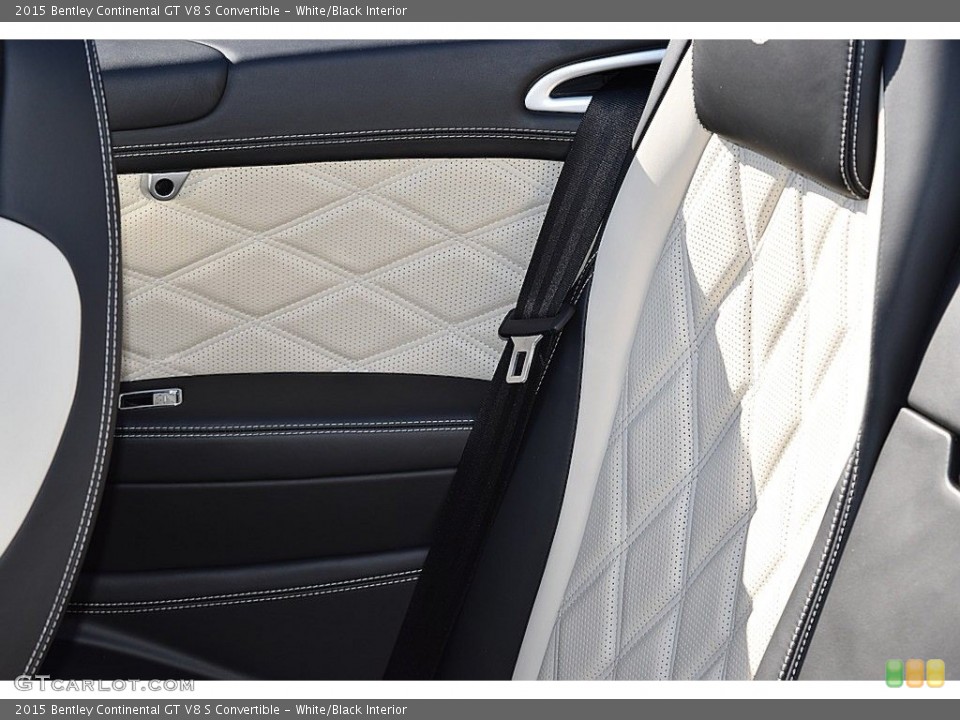 White/Black Interior Rear Seat for the 2015 Bentley Continental GT V8 S Convertible #136827529