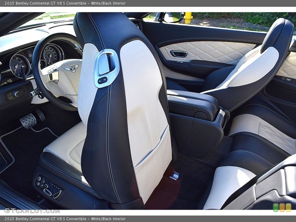 White/Black Interior Rear Seat for the 2015 Bentley Continental GT V8 S Convertible #136827550