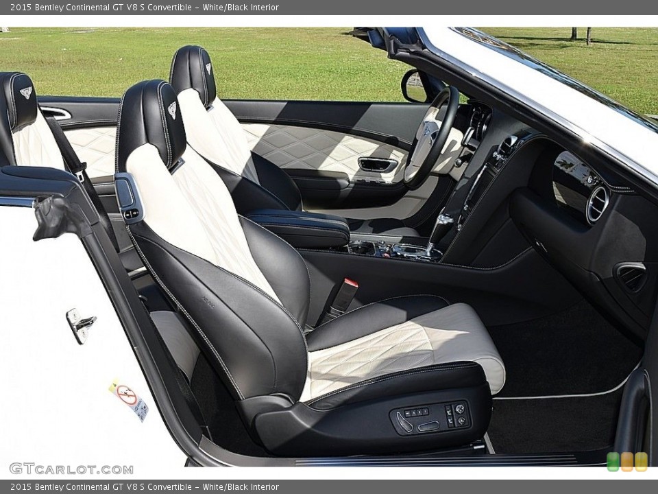 White/Black Interior Front Seat for the 2015 Bentley Continental GT V8 S Convertible #136827640