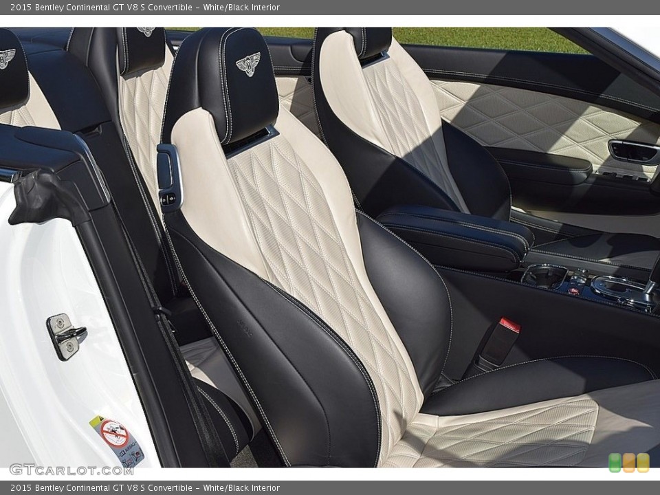 White/Black Interior Front Seat for the 2015 Bentley Continental GT V8 S Convertible #136827656