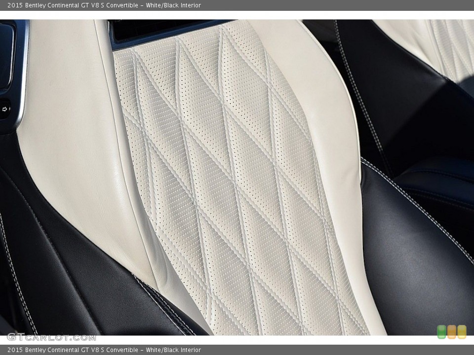 White/Black Interior Front Seat for the 2015 Bentley Continental GT V8 S Convertible #136827679