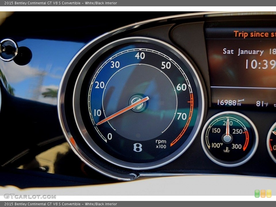 White/Black Interior Gauges for the 2015 Bentley Continental GT V8 S Convertible #136828105