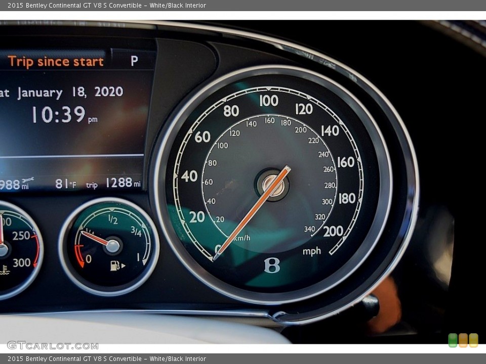 White/Black Interior Gauges for the 2015 Bentley Continental GT V8 S Convertible #136828141