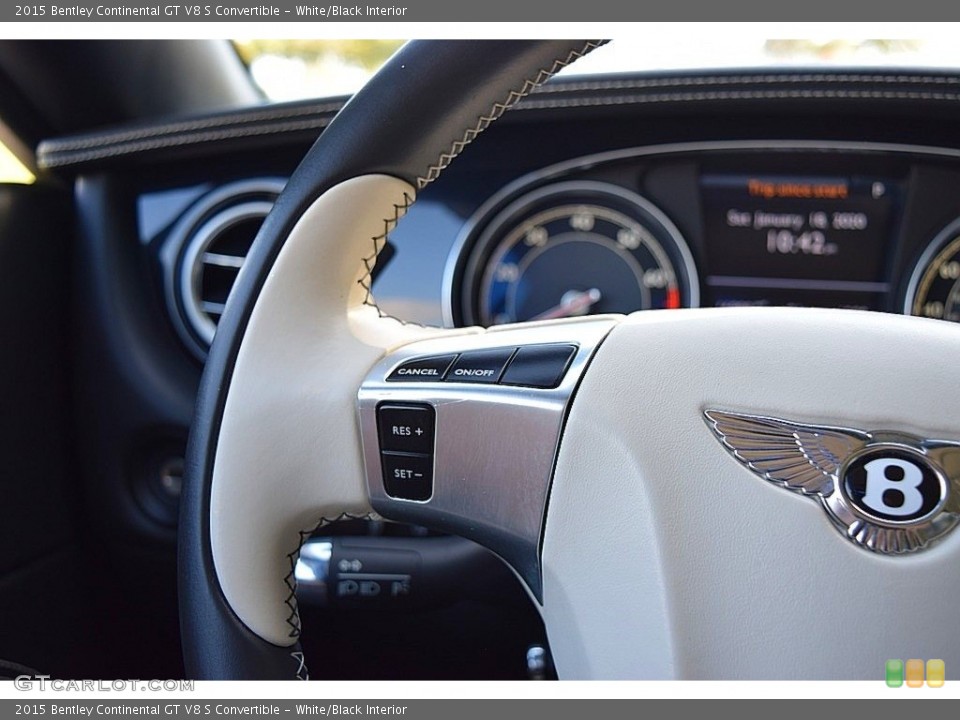 White/Black Interior Steering Wheel for the 2015 Bentley Continental GT V8 S Convertible #136828186