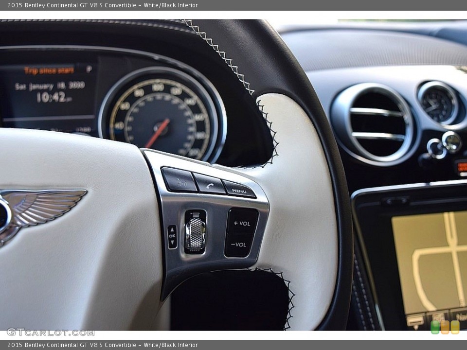 White/Black Interior Steering Wheel for the 2015 Bentley Continental GT V8 S Convertible #136828201