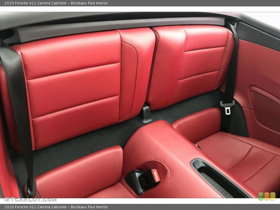 Bordeaux Red Interior Rear Seat for the 2019 Porsche 911 Carrera Cabriolet #136834758