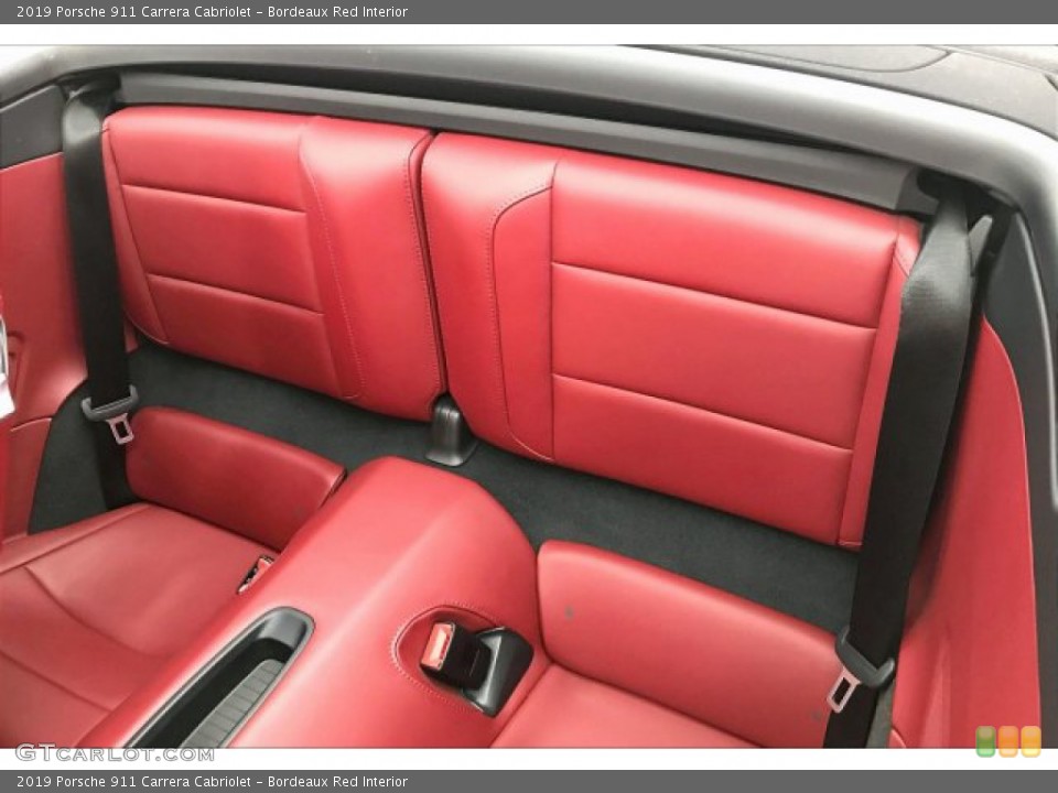 Bordeaux Red Interior Rear Seat for the 2019 Porsche 911 Carrera Cabriolet #136834801