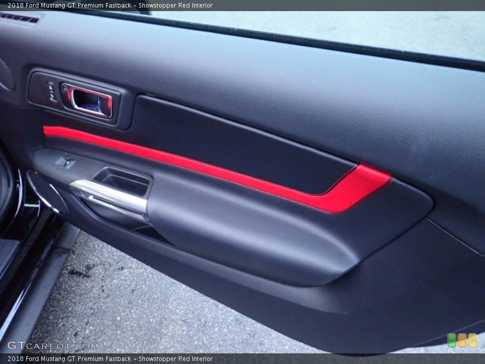 Showstopper Red Interior Door Panel for the 2018 Ford Mustang GT Premium Fastback #136843937