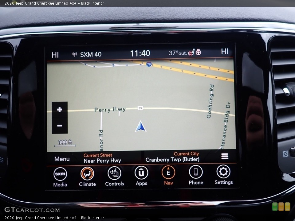 Black Interior Navigation for the 2020 Jeep Grand Cherokee Limited 4x4 #136844546