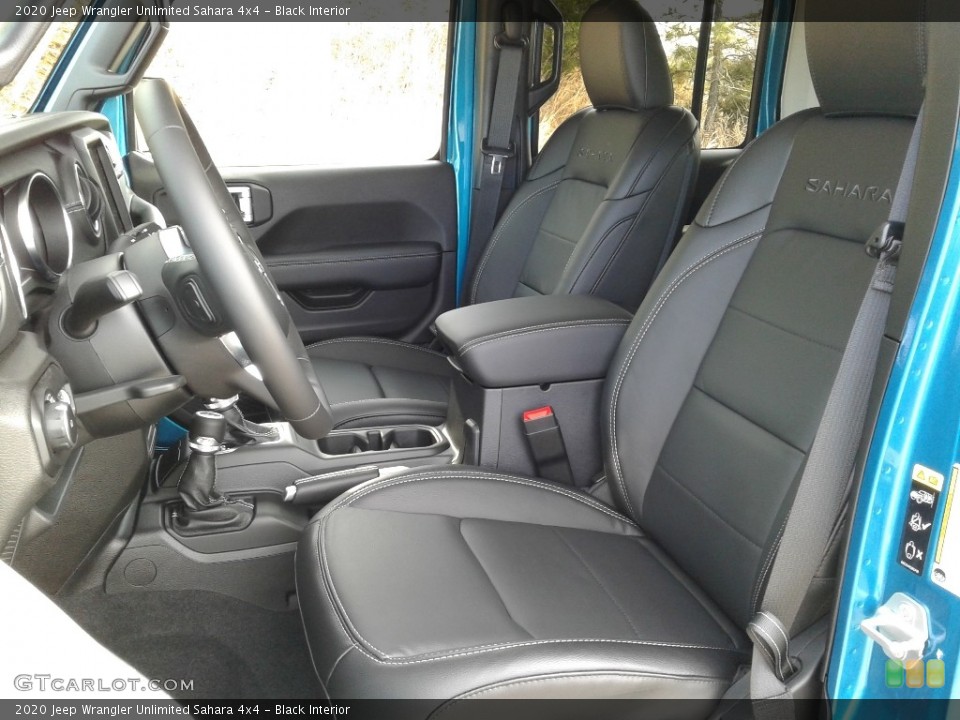Black Interior Front Seat for the 2020 Jeep Wrangler Unlimited Sahara 4x4 #136847045