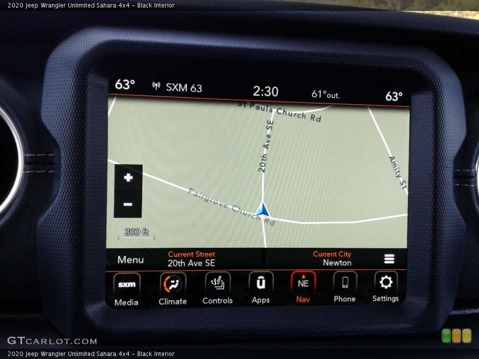 Black Interior Navigation for the 2020 Jeep Wrangler Unlimited Sahara 4x4 #136847417