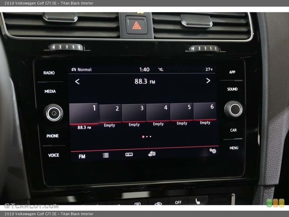 Titan Black Interior Controls for the 2019 Volkswagen Golf GTI SE #136860147