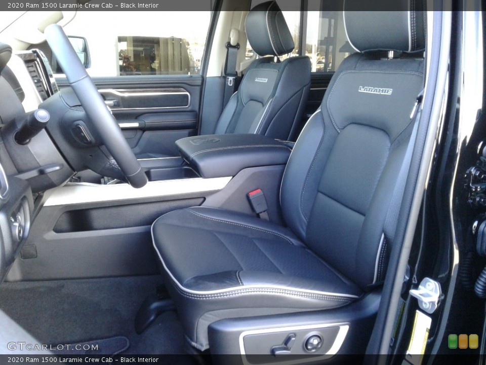 Black Interior Front Seat for the 2020 Ram 1500 Laramie Crew Cab #136873527
