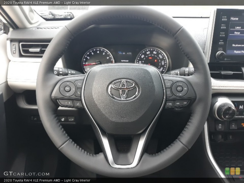Light Gray Interior Steering Wheel for the 2020 Toyota RAV4 XLE Premium AWD #136875573