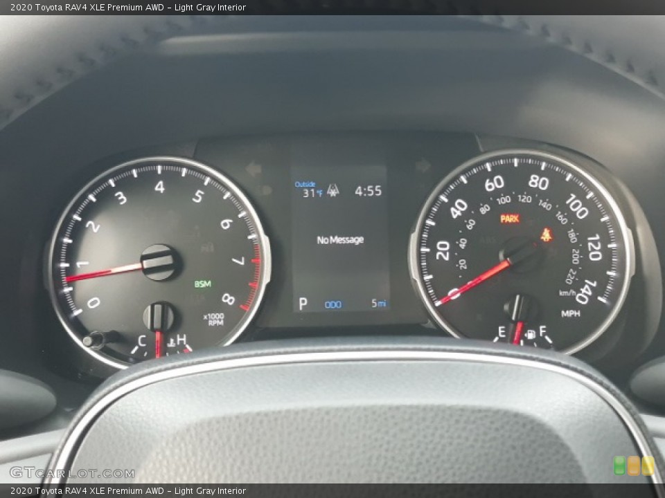Light Gray Interior Gauges for the 2020 Toyota RAV4 XLE Premium AWD #136875648