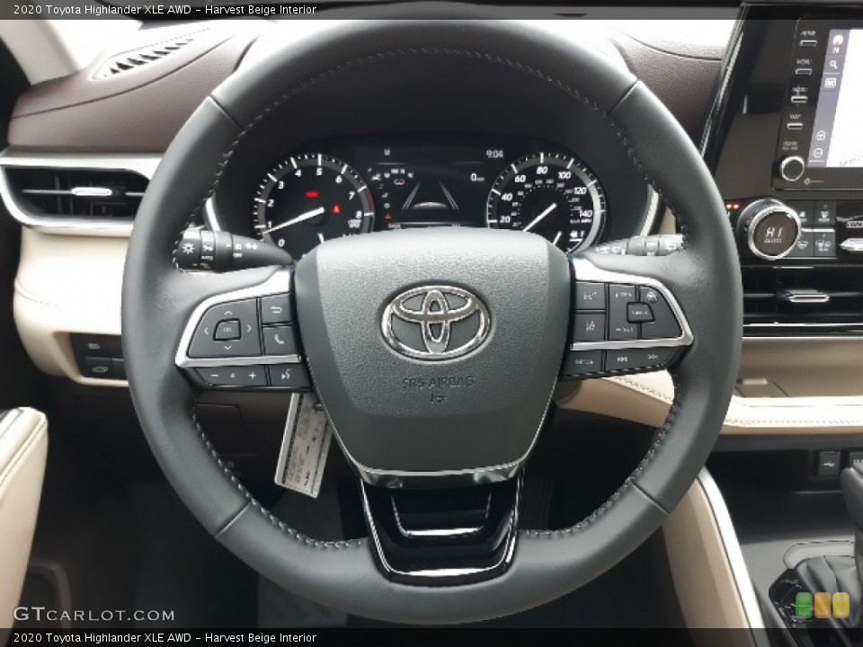 Harvest Beige Interior Steering Wheel for the 2020 Toyota Highlander XLE AWD #136881246
