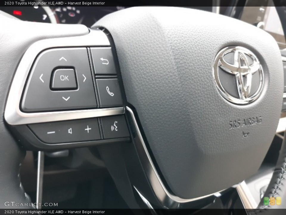 Harvest Beige Interior Steering Wheel for the 2020 Toyota Highlander XLE AWD #136881267