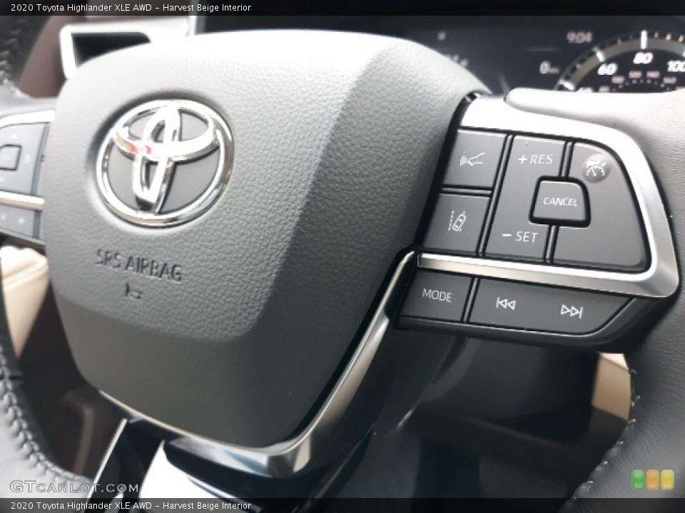 Harvest Beige Interior Steering Wheel for the 2020 Toyota Highlander XLE AWD #136881288