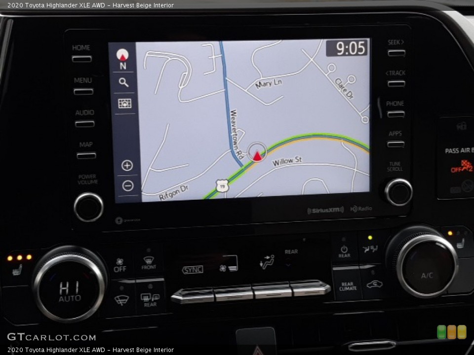 Harvest Beige Interior Navigation for the 2020 Toyota Highlander XLE AWD #136881417