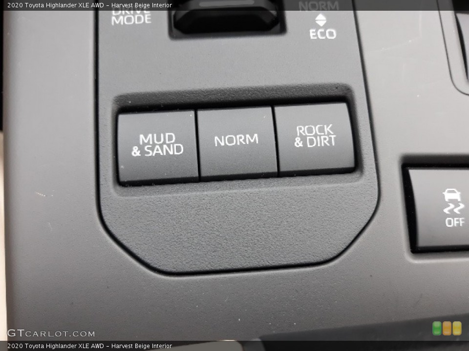 Harvest Beige Interior Controls for the 2020 Toyota Highlander XLE AWD #136881558
