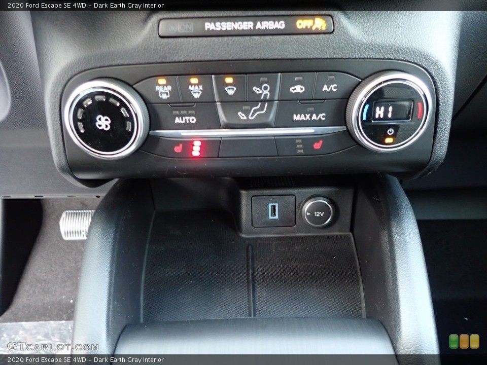 Dark Earth Gray Interior Controls for the 2020 Ford Escape SE 4WD #136885251