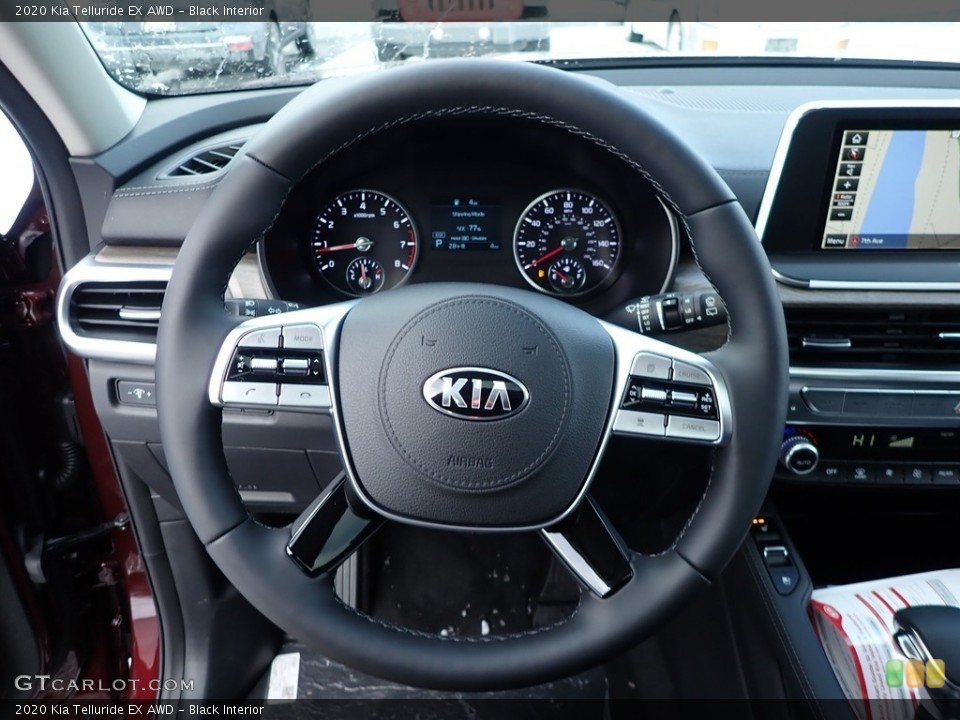 Black Interior Steering Wheel for the 2020 Kia Telluride EX AWD #136885365