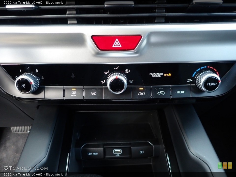 Black Interior Controls for the 2020 Kia Telluride LX AWD #136885431
