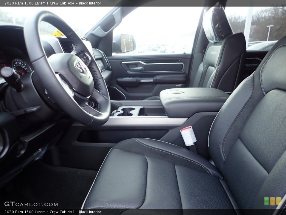Black Interior Front Seat for the 2020 Ram 1500 Laramie Crew Cab 4x4 #136908742