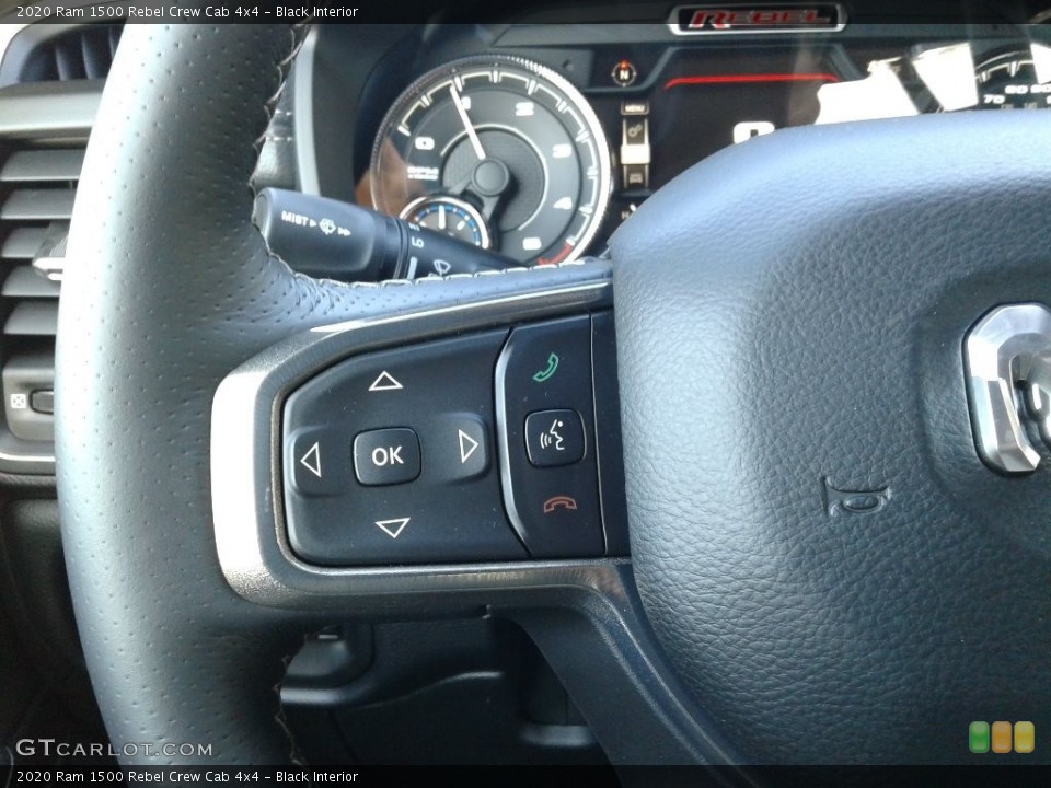 Black Interior Steering Wheel for the 2020 Ram 1500 Rebel Crew Cab 4x4 #136909648