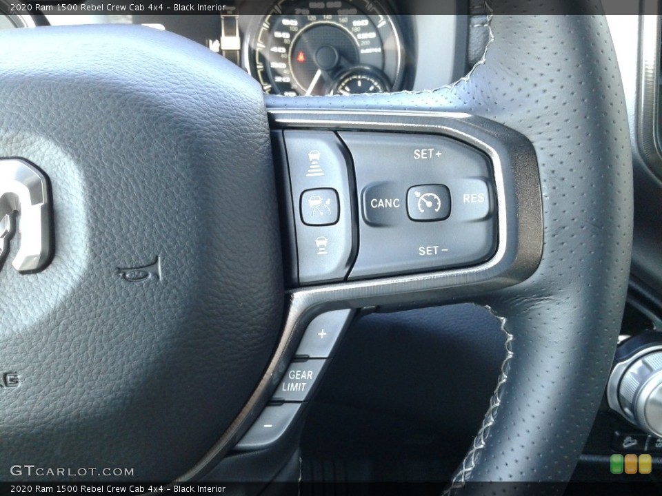 Black Interior Steering Wheel for the 2020 Ram 1500 Rebel Crew Cab 4x4 #136909678