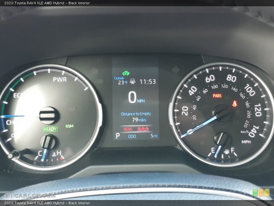 Black Interior Gauges for the 2020 Toyota RAV4 XLE AWD Hybrid #136913530