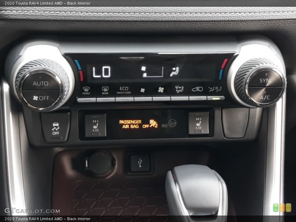 Black Interior Controls for the 2020 Toyota RAV4 Limited AWD #136914619