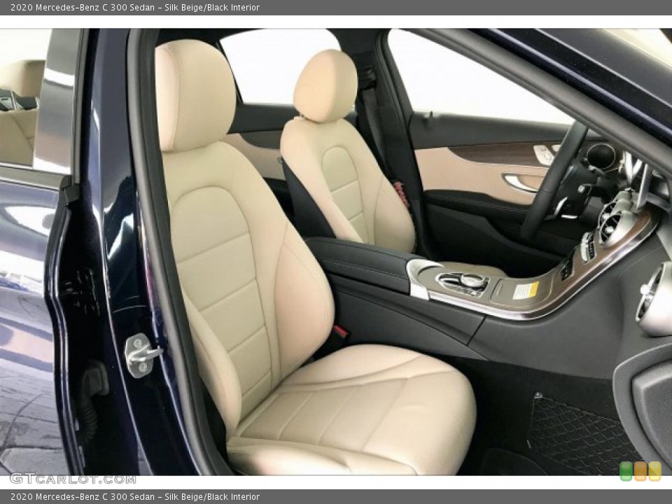 Silk Beige/Black Interior Front Seat for the 2020 Mercedes-Benz C 300 Sedan #136917364