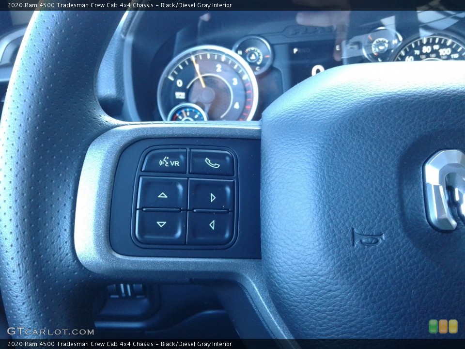 Black/Diesel Gray Interior Steering Wheel for the 2020 Ram 4500 Tradesman Crew Cab 4x4 Chassis #136929210