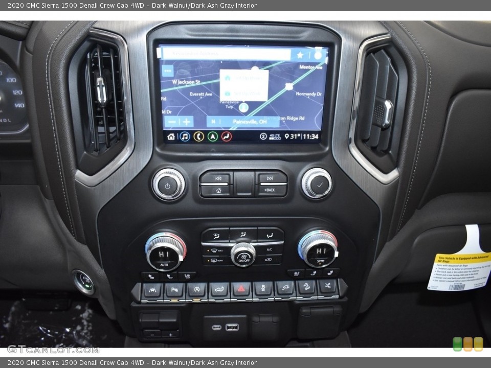 Dark Walnut/Dark Ash Gray Interior Controls for the 2020 GMC Sierra 1500 Denali Crew Cab 4WD #136929513