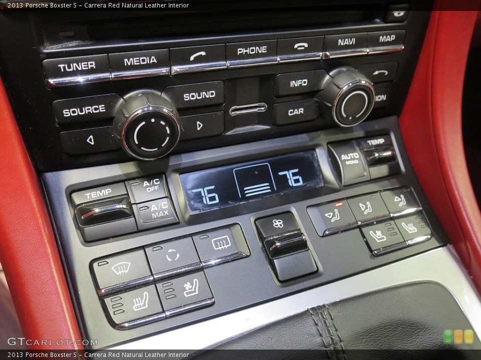 Carrera Red Natural Leather Interior Controls for the 2013 Porsche Boxster S #136941777