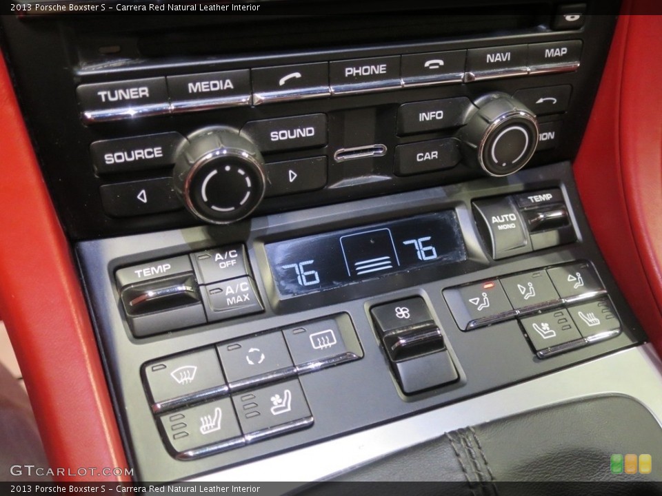 Carrera Red Natural Leather Interior Controls for the 2013 Porsche Boxster S #136941807