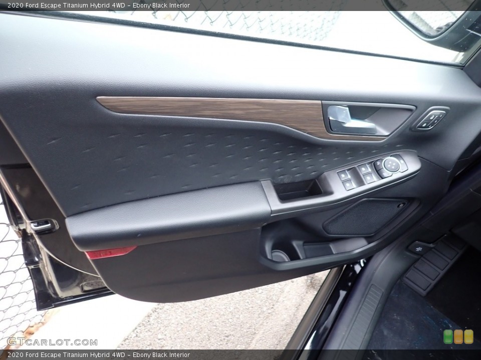Ebony Black Interior Door Panel for the 2020 Ford Escape Titanium Hybrid 4WD #136945008