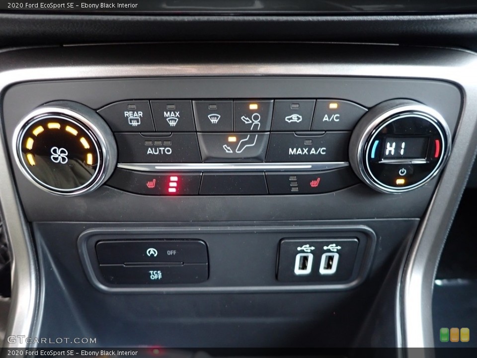 Ebony Black Interior Controls for the 2020 Ford EcoSport SE #136954137