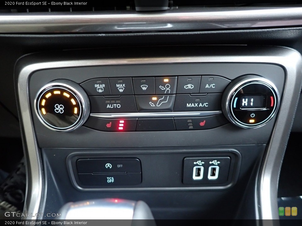 Ebony Black Interior Controls for the 2020 Ford EcoSport SE #136954644