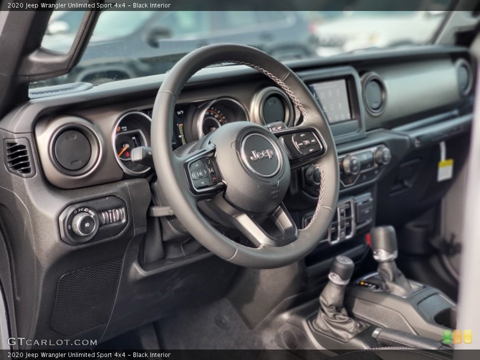 Black Interior Dashboard for the 2020 Jeep Wrangler Unlimited Sport 4x4 #136968747