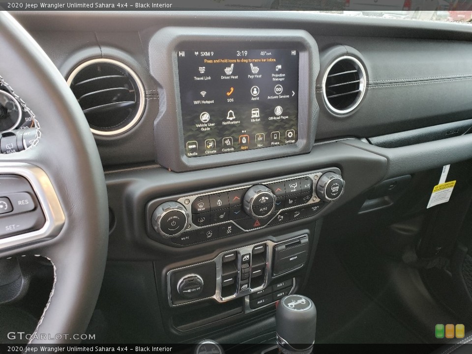 Black Interior Controls for the 2020 Jeep Wrangler Unlimited Sahara 4x4 #136969050