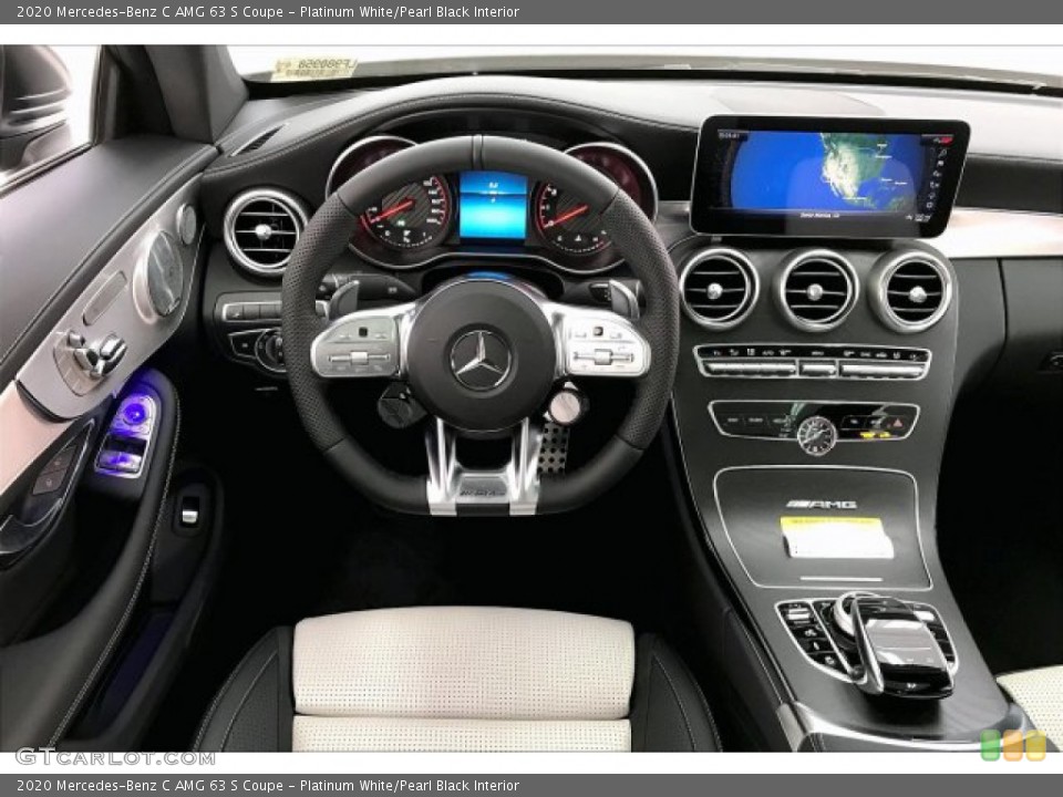 Platinum White/Pearl Black Interior Dashboard for the 2020 Mercedes-Benz C AMG 63 S Coupe #136974607