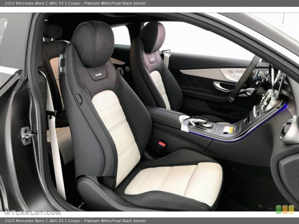 Platinum White/Pearl Black Interior Front Seat for the 2020 Mercedes-Benz C AMG 63 S Coupe #136974649