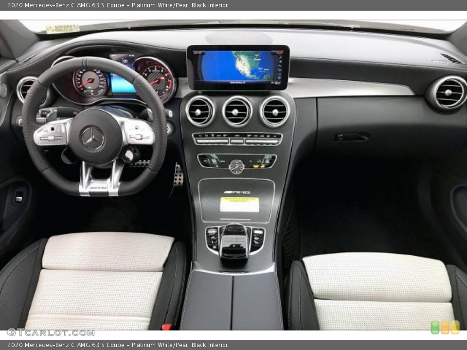 Platinum White/Pearl Black Interior Dashboard for the 2020 Mercedes-Benz C AMG 63 S Coupe #136974919
