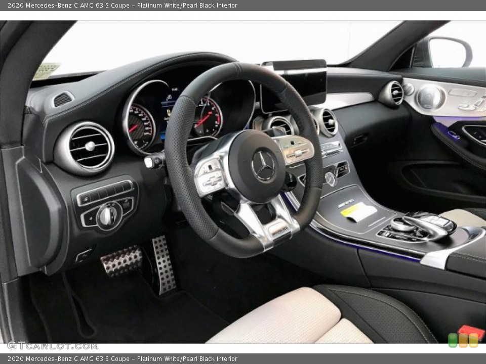 Platinum White/Pearl Black Interior Dashboard for the 2020 Mercedes-Benz C AMG 63 S Coupe #136975036