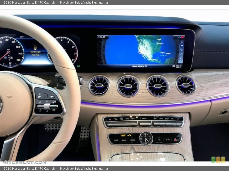Macchiato Beige/Yacht Blue Interior Dashboard for the 2020 Mercedes-Benz E 450 Cabriolet #136975912