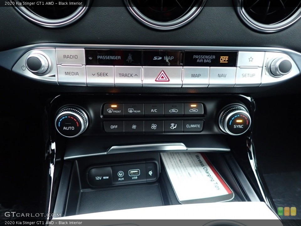 Black Interior Controls for the 2020 Kia Stinger GT1 AWD #136981021