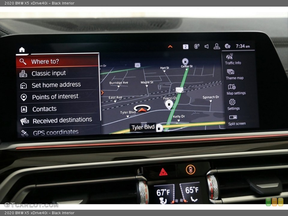 Black Interior Navigation for the 2020 BMW X5 xDrive40i #136981996